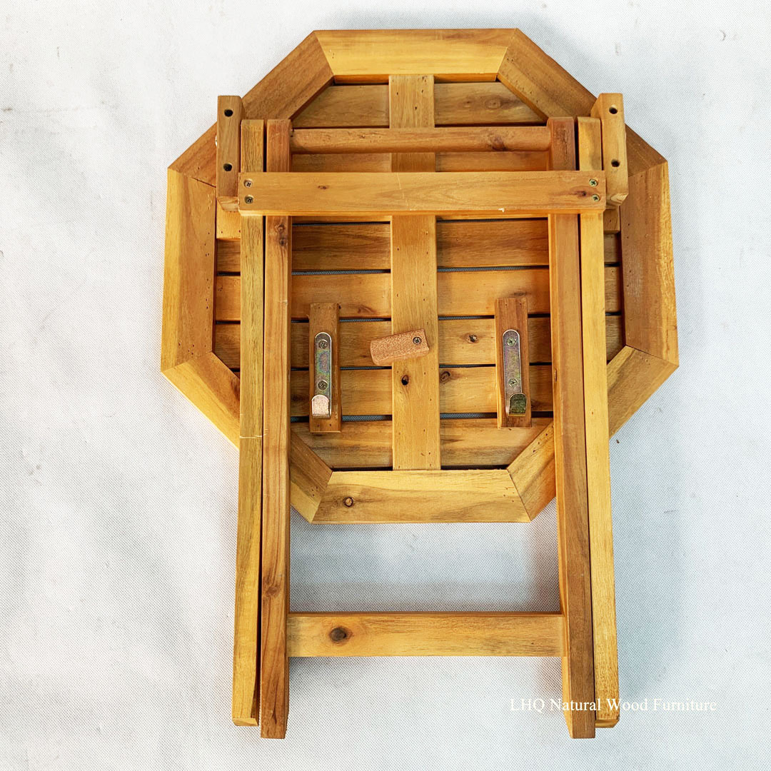 Bàn cafe vỉa hè, Mặt bát giác, Gỗ tràm, Xếp gọn dễ, Giá rẻ