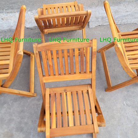 Bộ Bàn Ghế Cafe Xếp Gọn Gỗ Tràm – Bàn Vuông 50 Cao 52, Ghế Xếp Xuôi Tiện Lợi