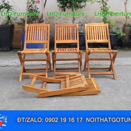 Bộ Bàn Ghế Cafe Xếp Gọn Gỗ Tràm – Bàn Vuông 50 Cao 52, Ghế Xếp Xuôi Tiện Lợi