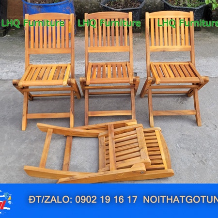 Bộ Bàn Ghế Cafe Xếp Gọn Gỗ Tràm – Bàn Vuông 50 Cao 52, Ghế Xếp Xuôi Tiện Lợi