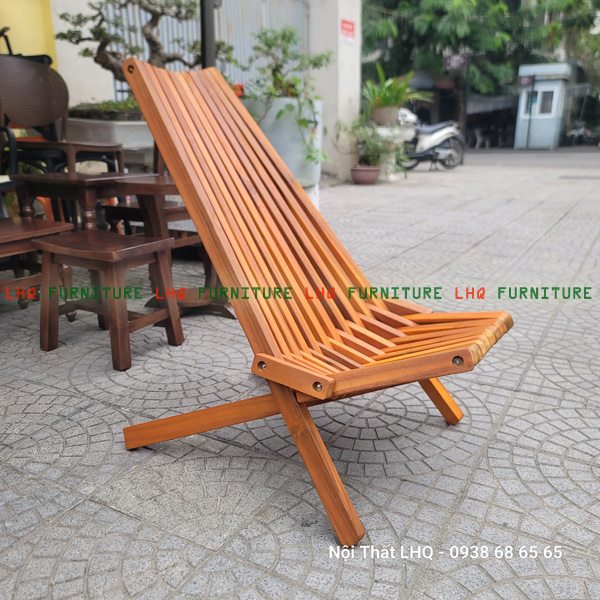 Ghế ngồi thư giãn LHQ - Ghế câu, ghế tổ ong xếp gọn, gỗ tràm tự nhiên, lưng ghế dài ngồi thoải mái, giá rẻ bất ngờ