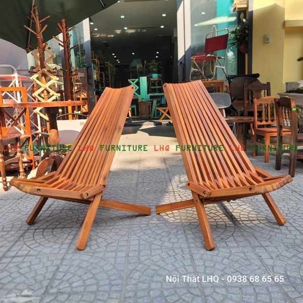 Ghế ngồi thư giãn LHQ - Ghế câu, ghế tổ ong xếp gọn, gỗ tràm tự nhiên, lưng ghế dài ngồi thoải mái, giá rẻ bất ngờ