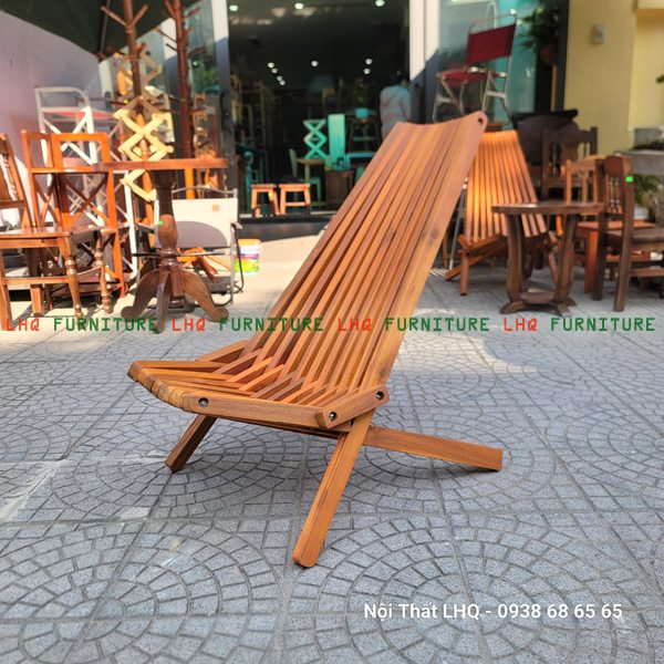Ghế ngồi thư giãn LHQ - Ghế câu, ghế tổ ong xếp gọn, gỗ tràm tự nhiên, lưng ghế dài ngồi thoải mái, giá rẻ bất ngờ