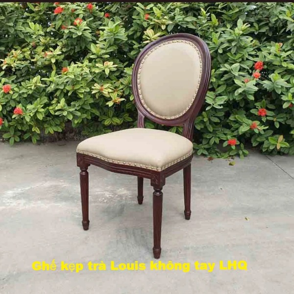 Ghế Nhà Hoàng Louis, Không tay vịn, Gỗ tự nhiên, Bảo hành kết cấu