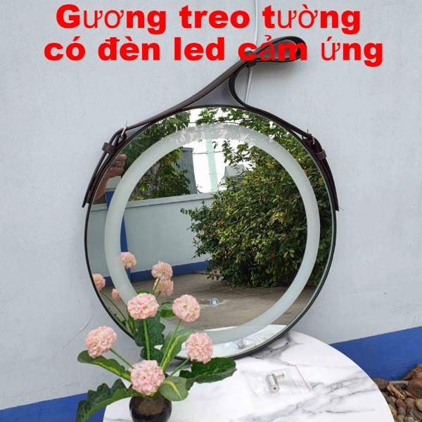 Gương Treo Tường, Có Đèn Led, Dây Da Cao Cấp, Bán Chạy
