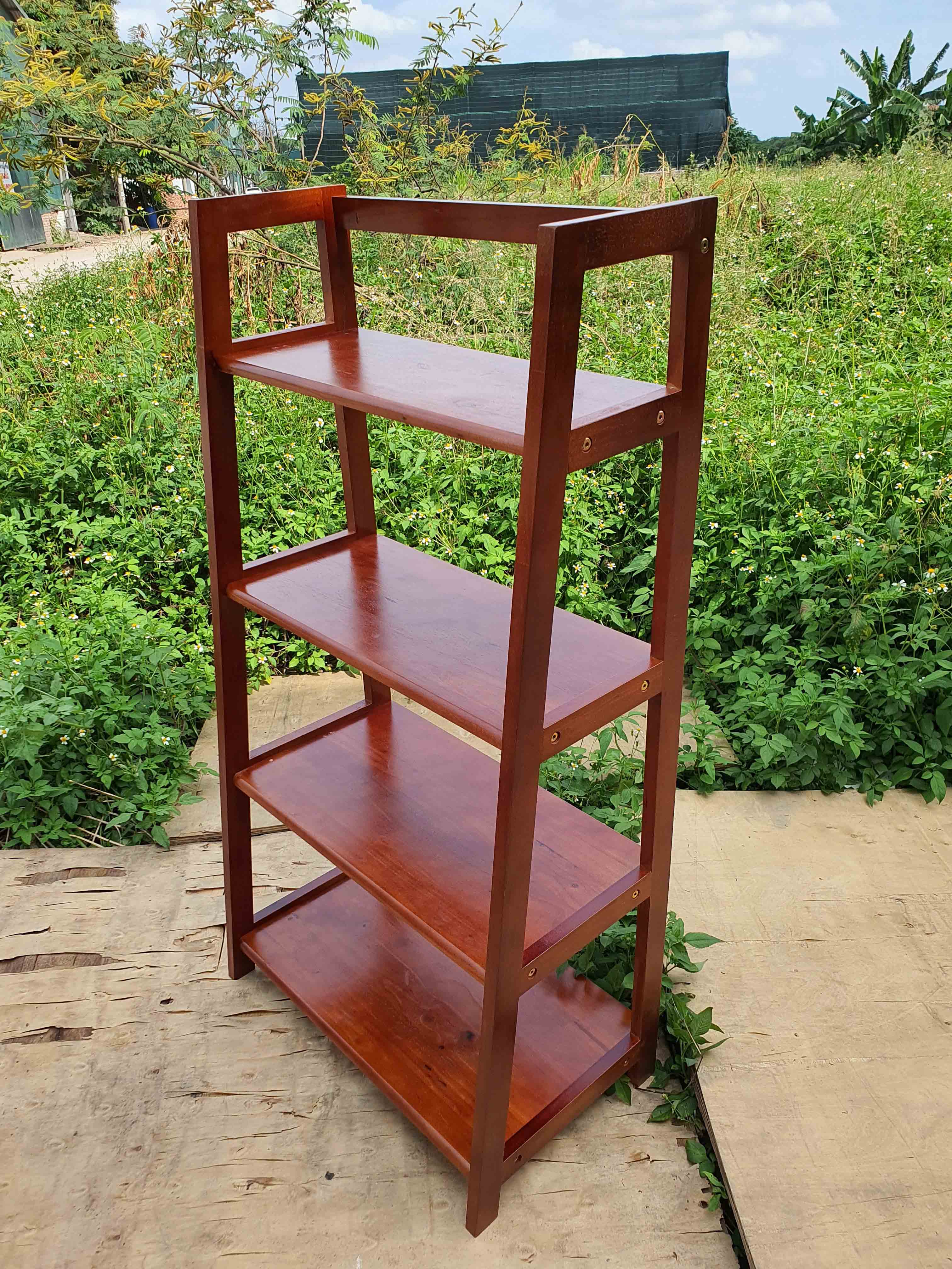 Kệ trang trí 4 tầng, Thiết kế chữ A, Gỗ tự nhiên, Chất lượng cao