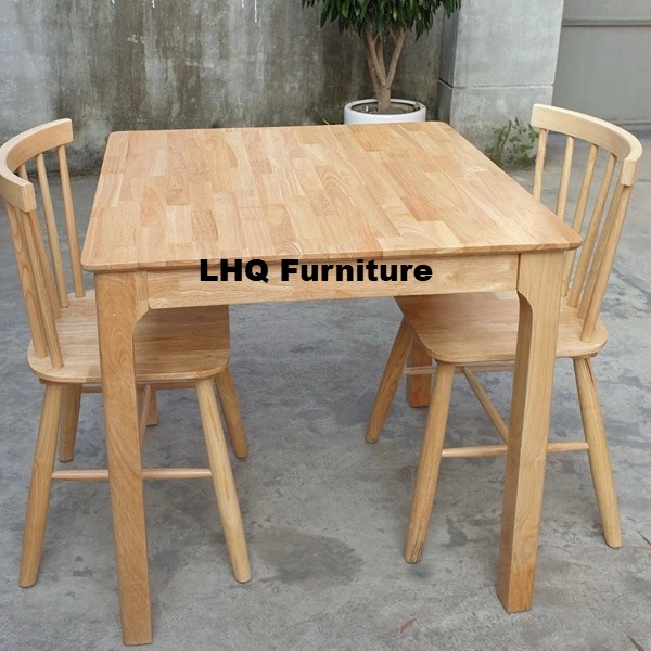 Bộ Bàn Ăn 2 Ghế Song Tiện – Bàn Chân Tròn/Vuông 80x80x75cm – Mua Lẻ Bàn Hoặc Ghế Tại LHQ
