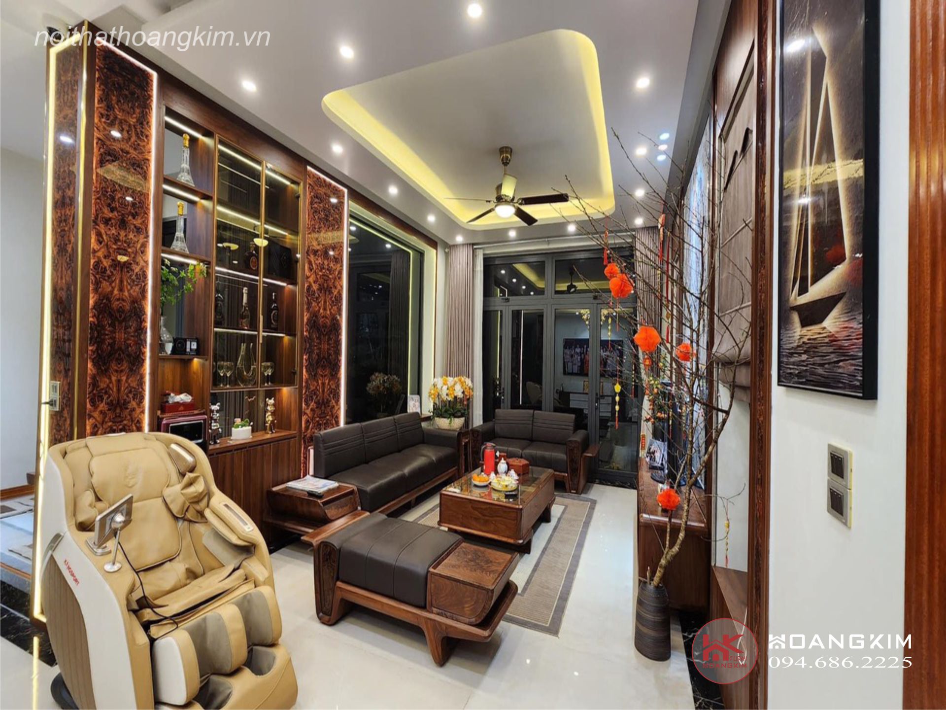 Nội thất gỗ óc chó hiện đại