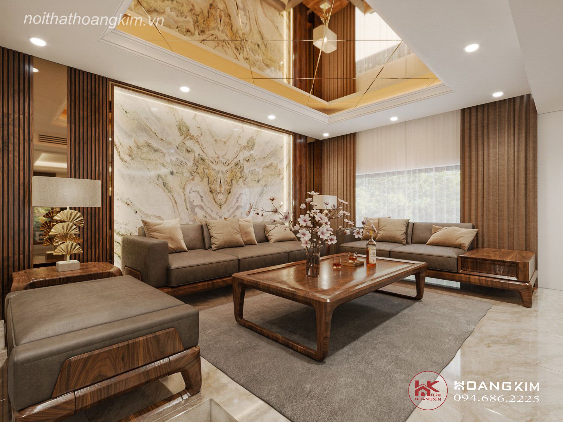 phòng khách biệt thự hiện đại