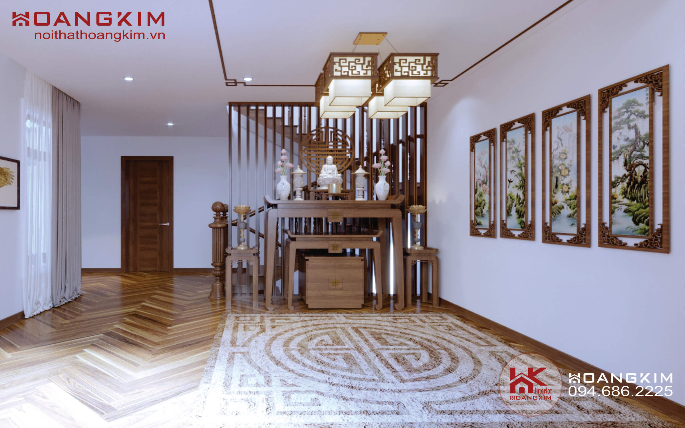 Phòng thờ nội thất phong cách tân cổ điển