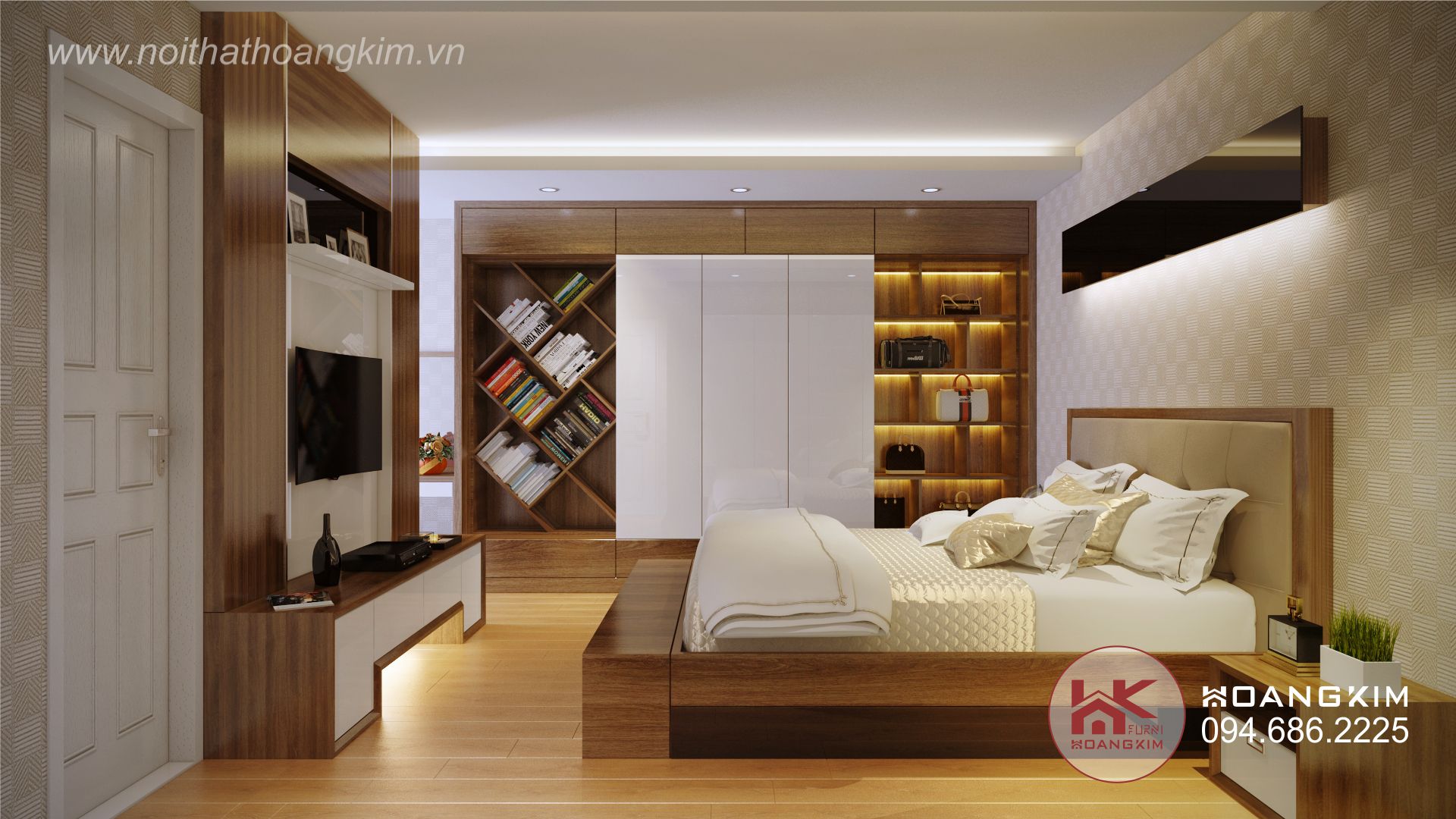 thiết kế nội thất chung cư 2 phòng ngủ