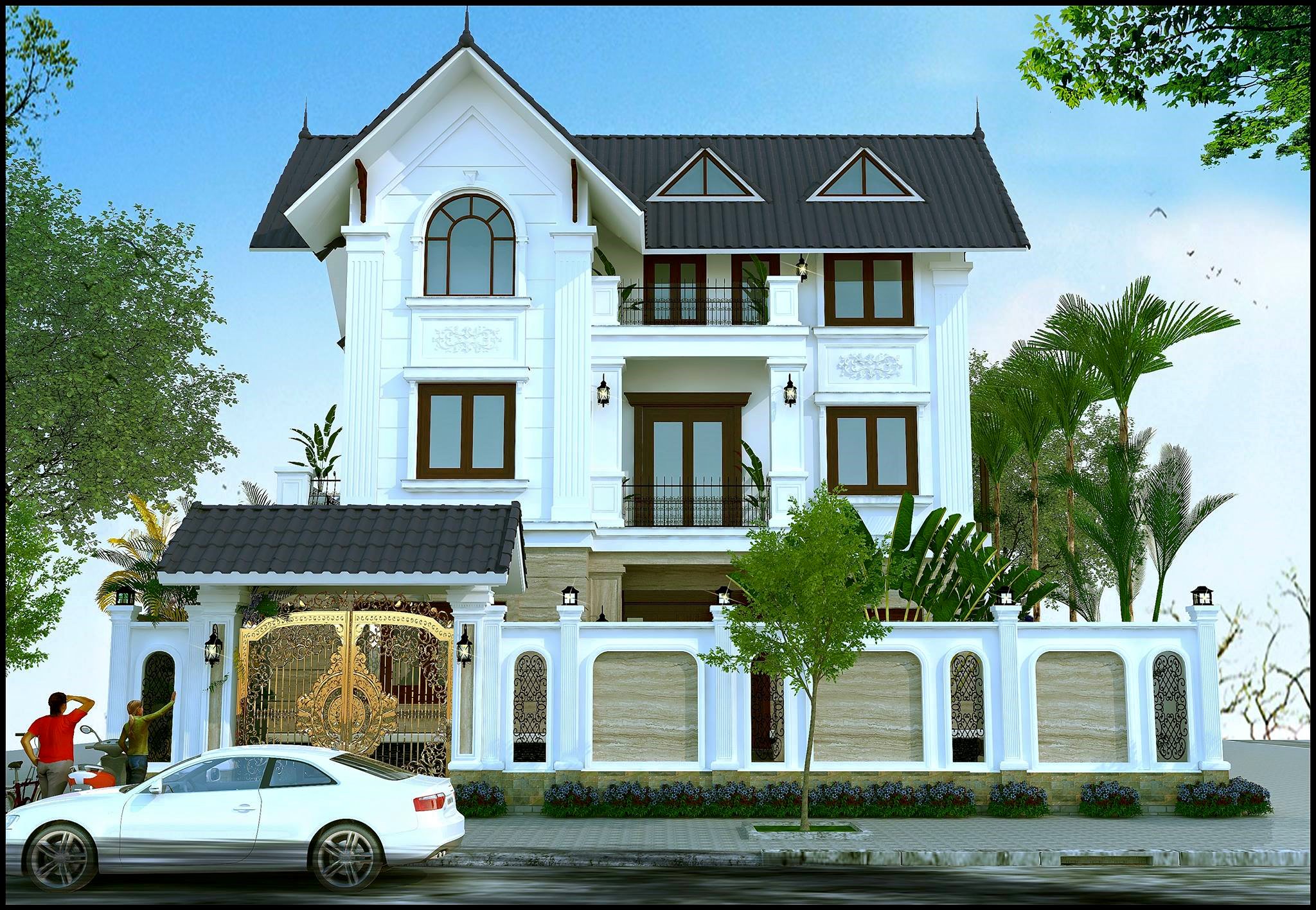 Nhà mái thái đẹp sao lại không muốn ?Chọn ngay kèo thép mạ VNRUSS