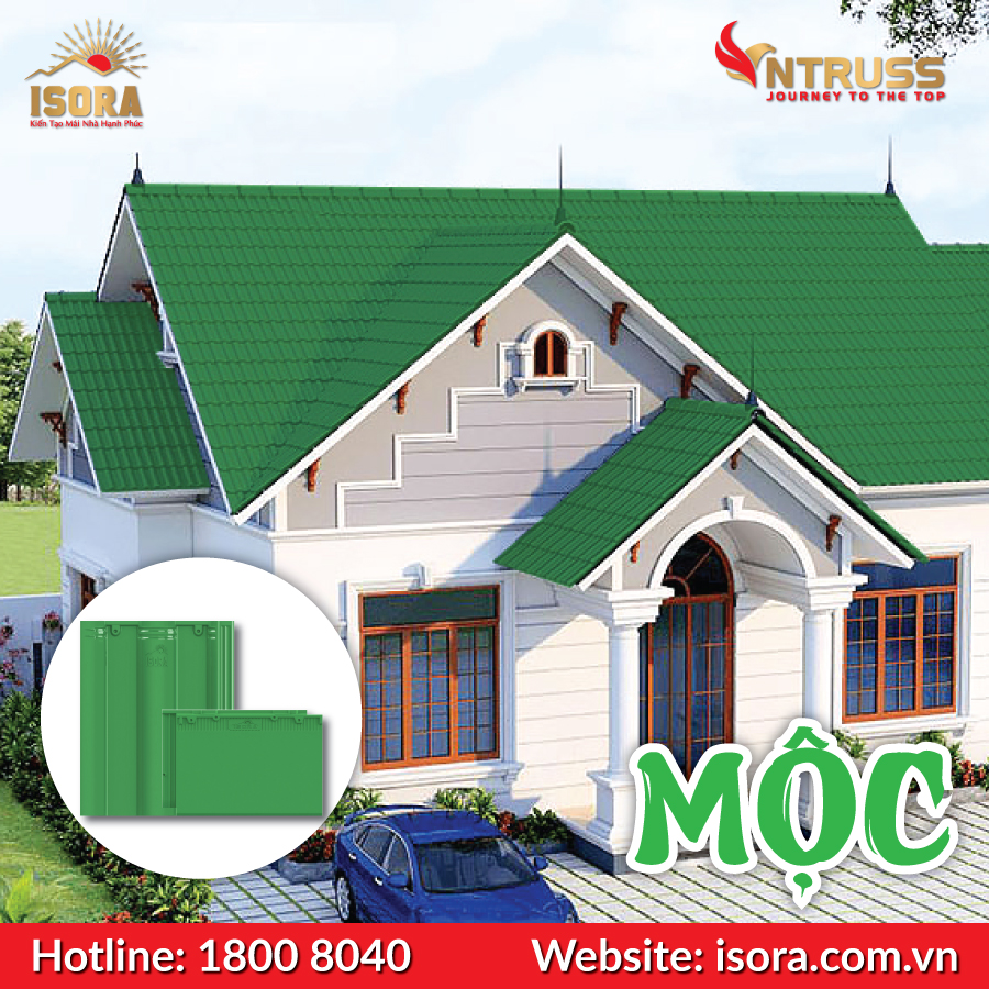 ngói màu xanh lá ISORA hợp mệnh mộc