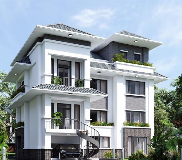 Những mẫu nhà lợp ngói màu xanh đen mới nhất