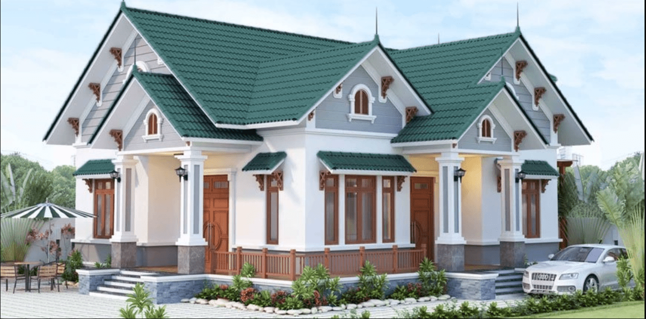 Mẫu nhà ngói xanh rêu đẹp