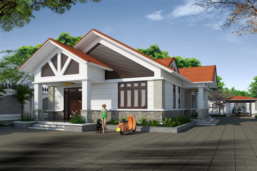 Mẫu Nhà Ngói Đỏ