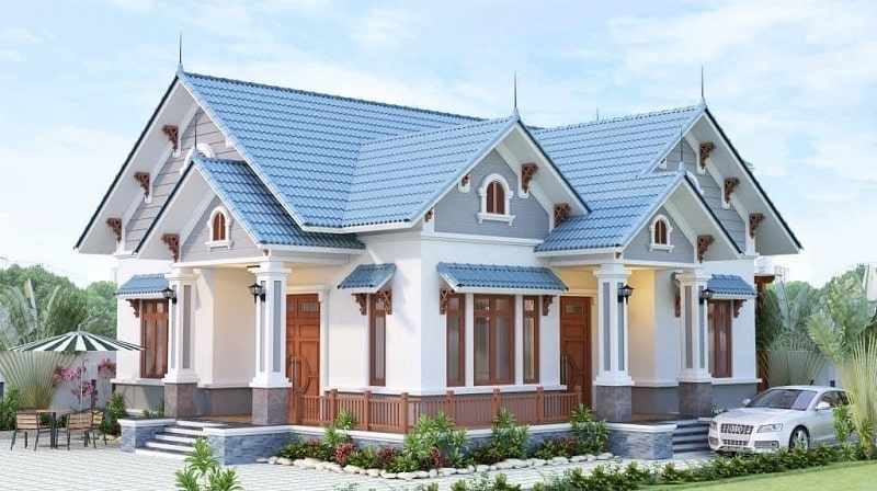 Ngói lợp nhà mái thái màu xanh dương