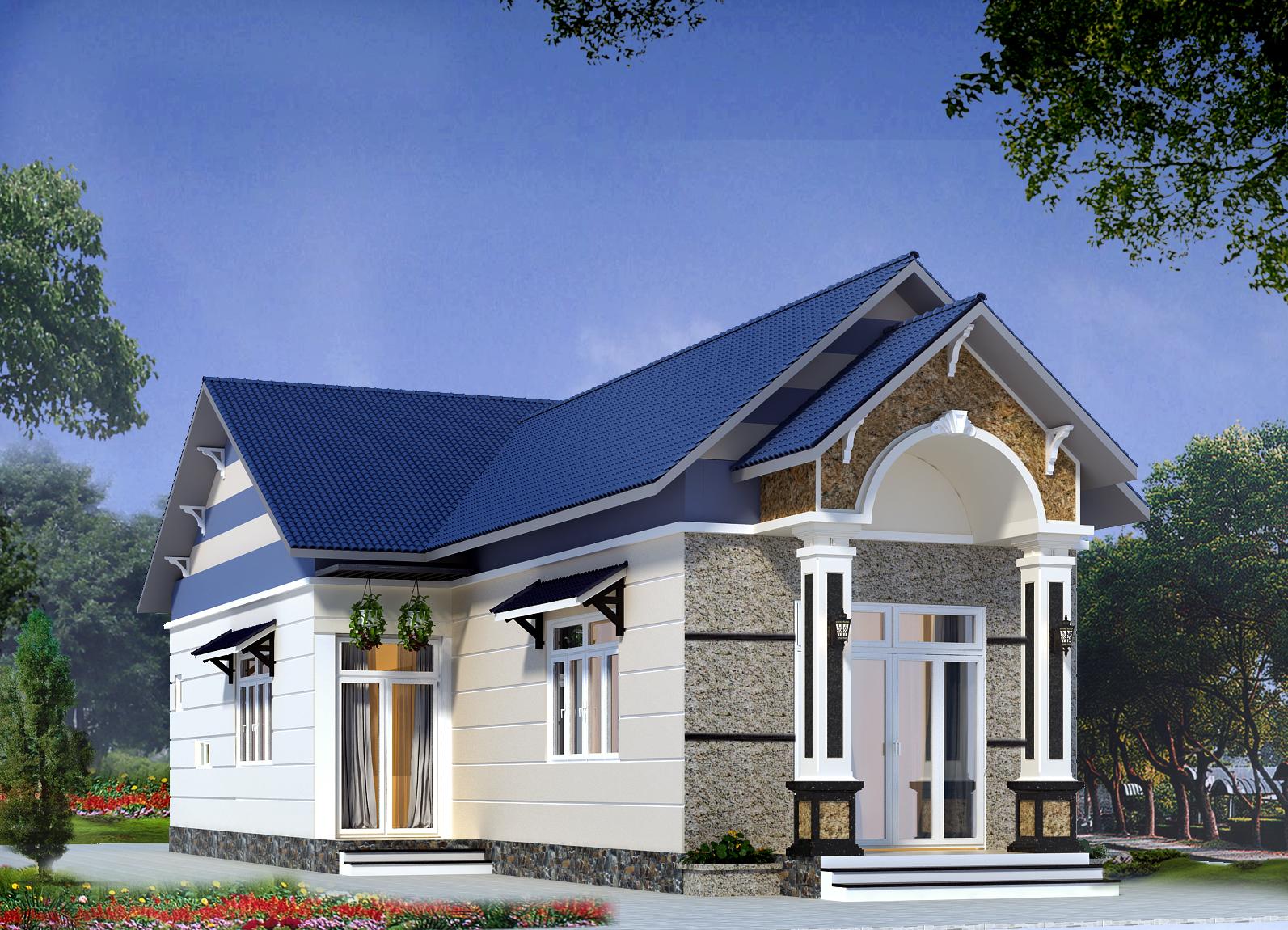 Ngói lợp nhà màu xanh dương