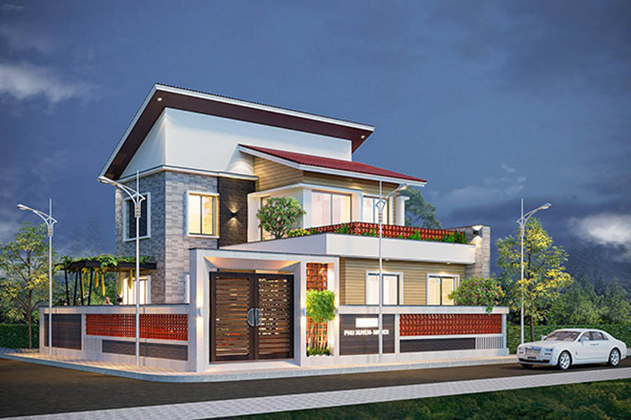 Mẫu Mái Nhà 2 Tầng Phổ Biến Hiện Nay