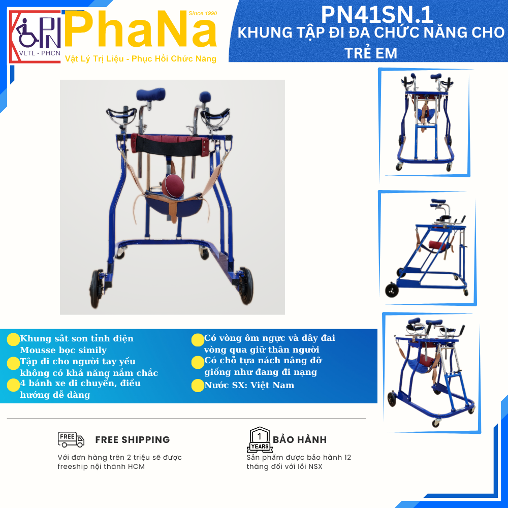 PN41SN.1 Khung tập đi đa chức năng cho trẻ em ( Đai + Gù)