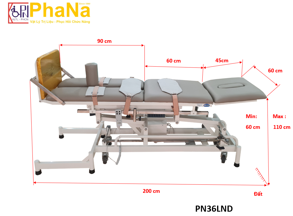 Giường xiên quay tập đứng bệnh nhân lớn có nâng cao thấp