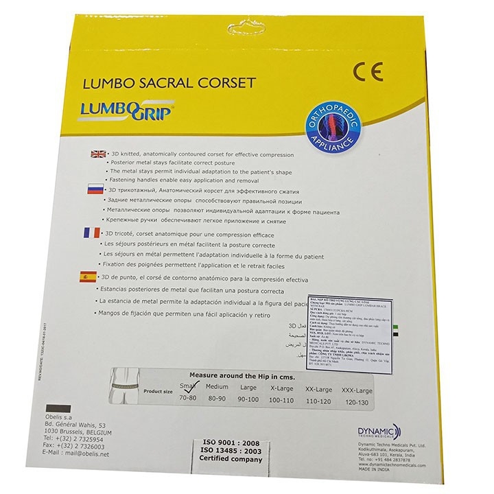 Đai Lưng Cao Cấp | Đai Thoát Vị Đĩa Đệm Cao Cấp Lumbogrip (Hàng nhập Ấn Độ) - 1323