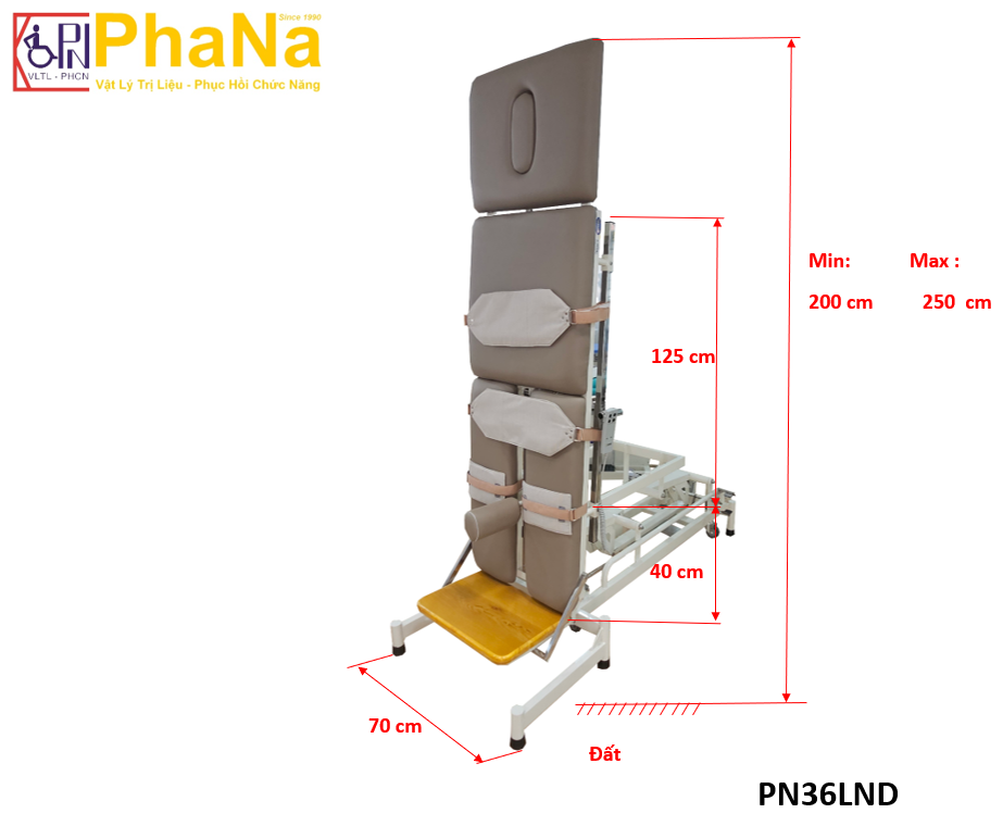 Giường xiên quay tập đứng bệnh nhân lớn có nâng cao thấp