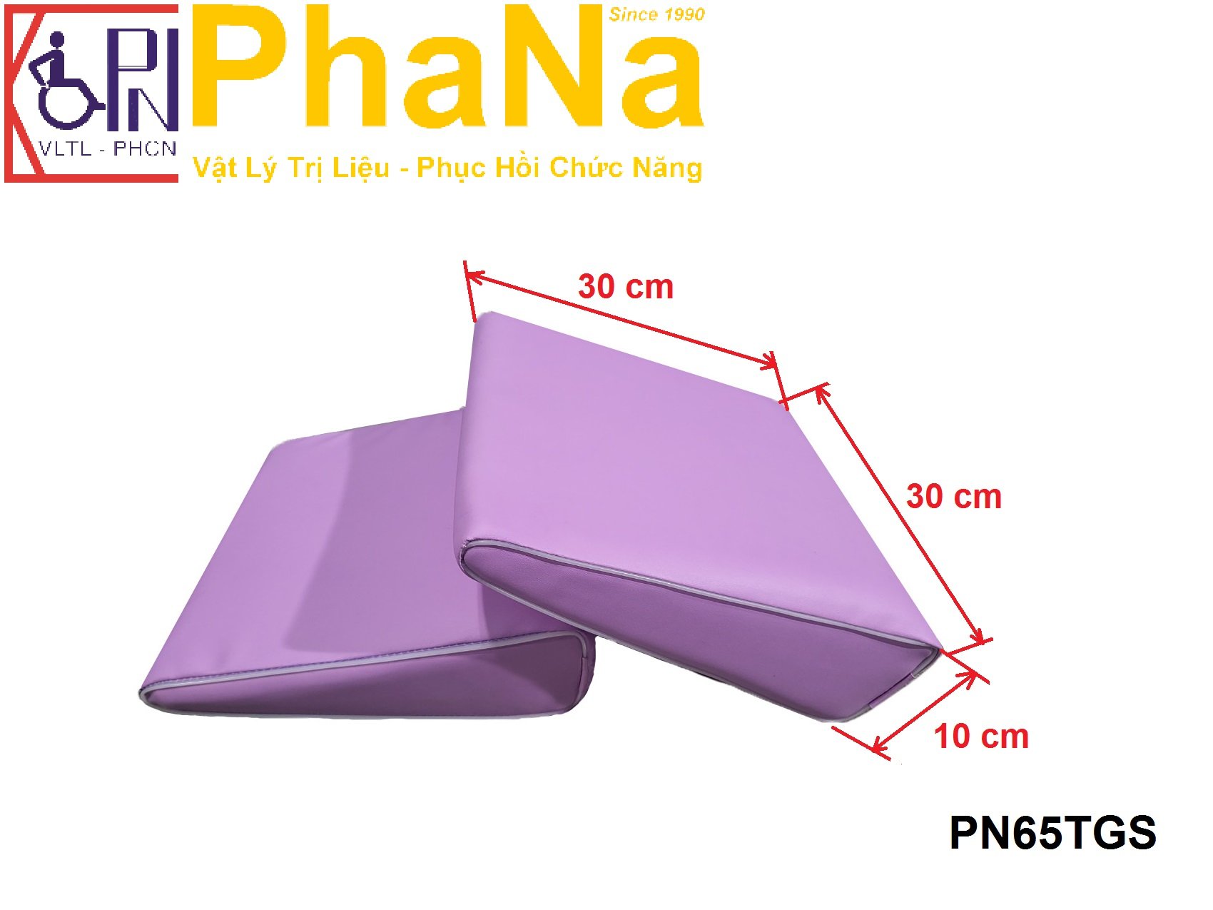 PN65TGS - Bục tam giác tập trẻ bại não sơ sinh (30 x 30 x 10 cm) (Bờ xiêng)