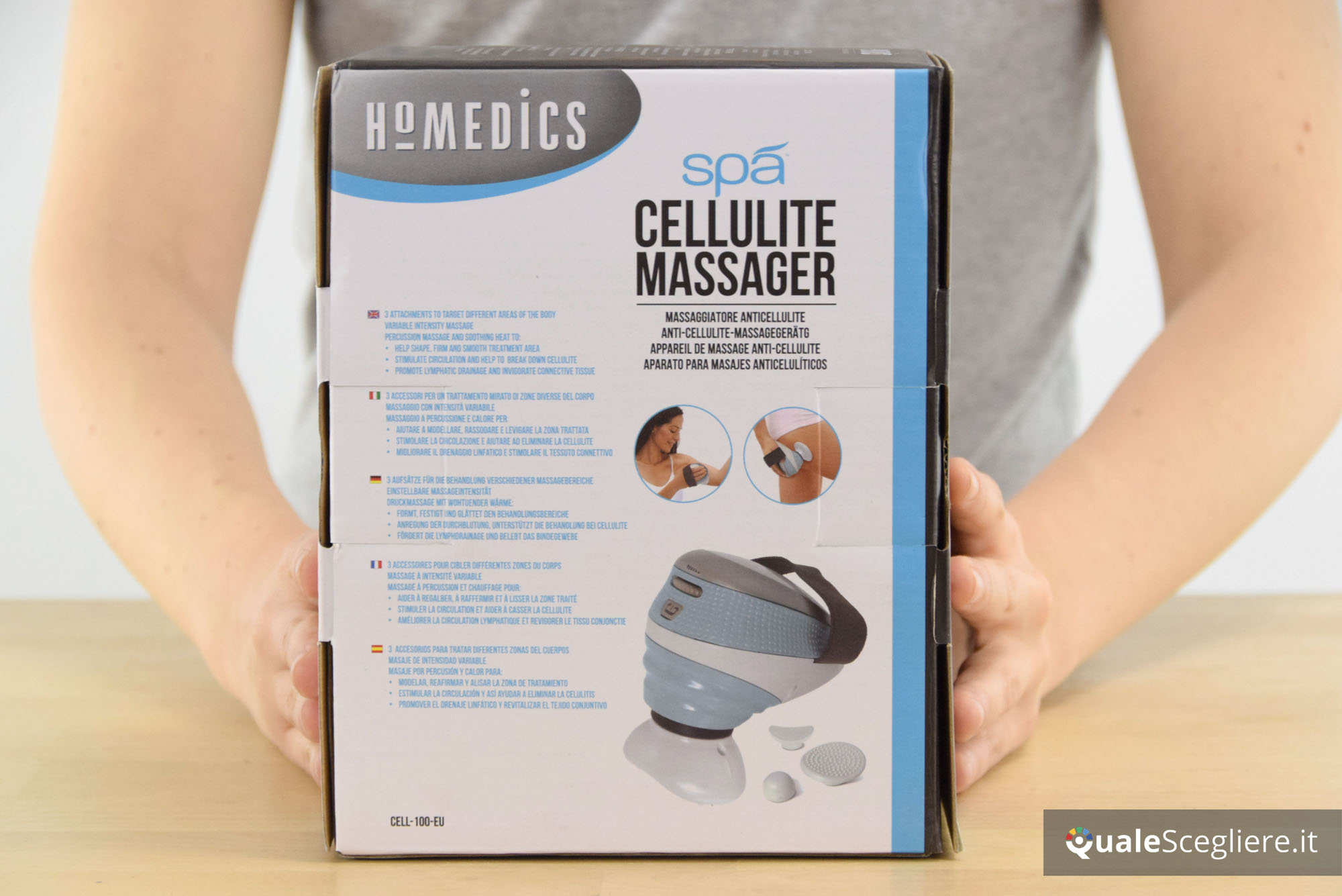 Máy massage tan mỡ ,giúp săn chắc, làm mịn vùng da sần vỏ cam HoMedics CELL-100-EU