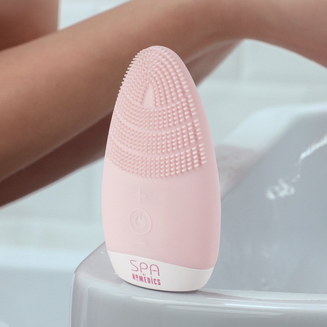 Máy rửa mặt mini silicone công nghệ siêu âm HoMedics FAC-001-EU