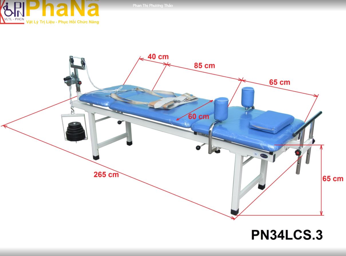 PN34LCS.3 - Giường kéo cột sống lưng + kéo cổ M3 (sắt)