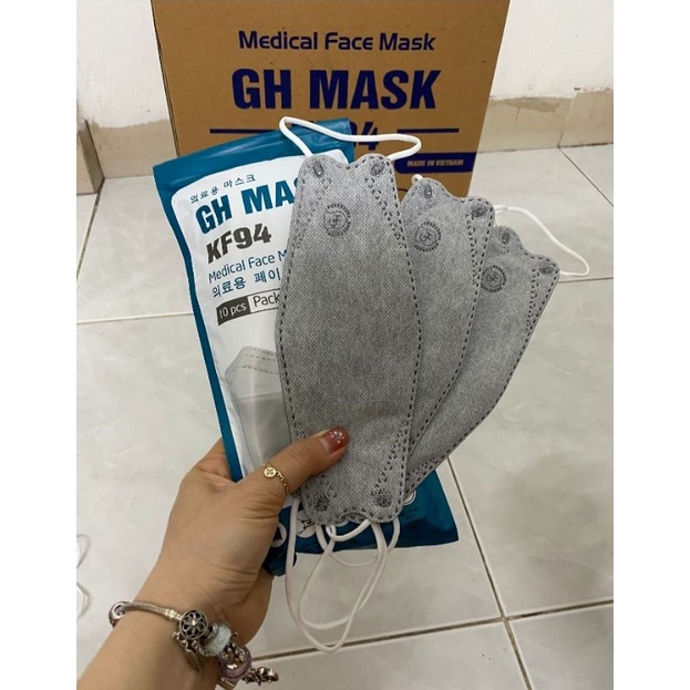 Khẩu trang 4D GH Mask KF94 lọc bụi mịn, kháng khuẩn 4 lớp (thùng 300 cái)