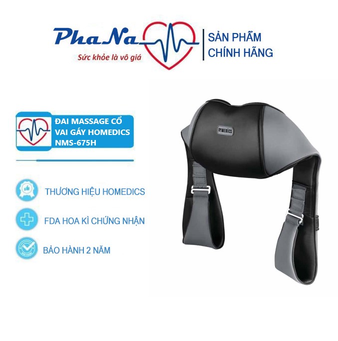 Đai massage cổ vai gáy pin sạc công nghệ 3D SHIATSUTALK điều khiển bằng giọng nói HoMedics NMS-675H