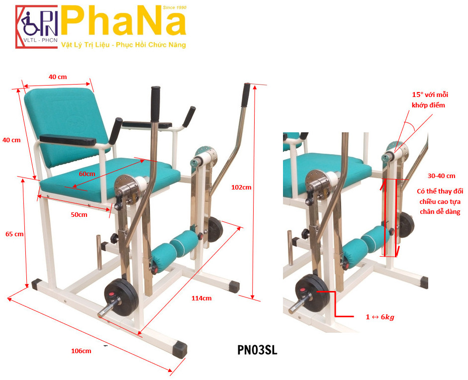 PN03SL - Ghế tập cơ đùi (lớn, sắt)