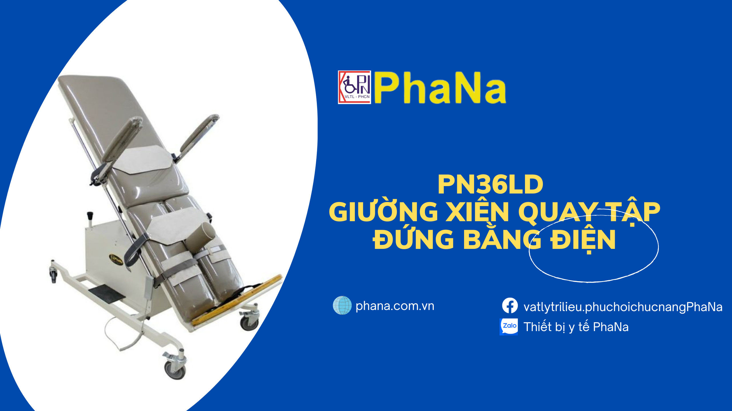 PN36LD - Giường xiên quay tập đứng bệnh nhân lớn (điện)