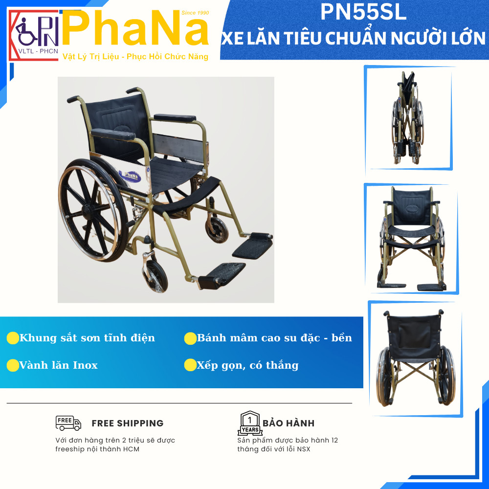 PN55SL- Xe lăn tiêu chuẩn người lớn