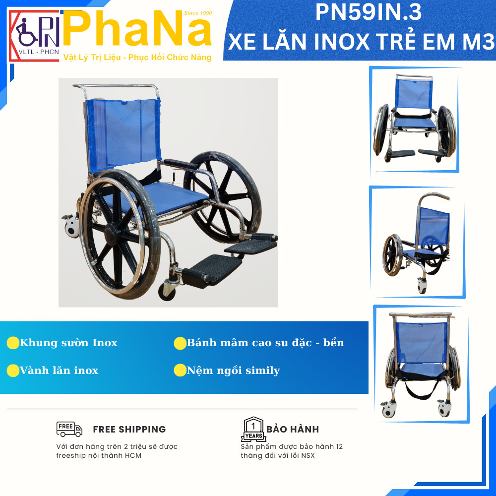 XE LĂN INOX TRẺ EM M3 - PN59IN.3