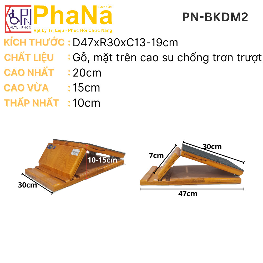 PN-BKDM2 - Bục gỗ tập kéo giãn gân gót M2