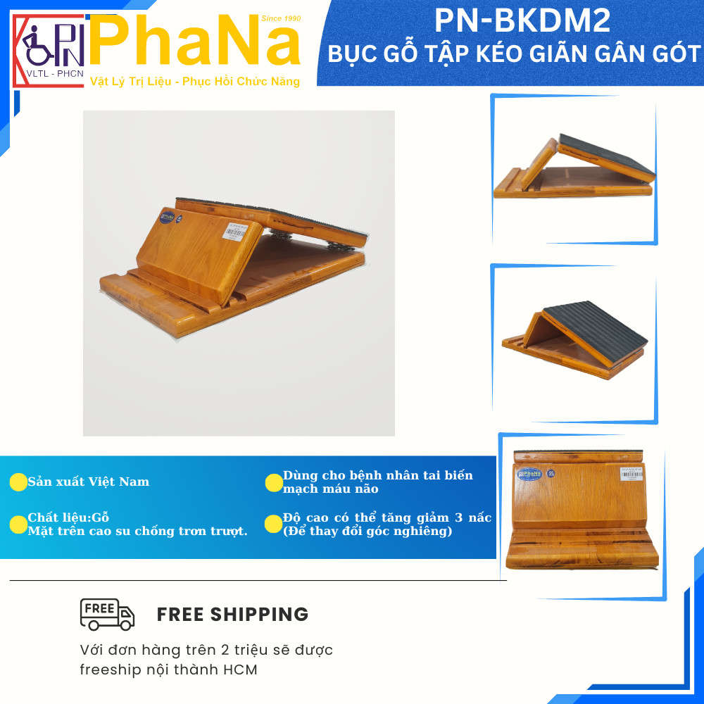 PN-BKDM2 - Bục gỗ tập kéo giãn gân gót M2