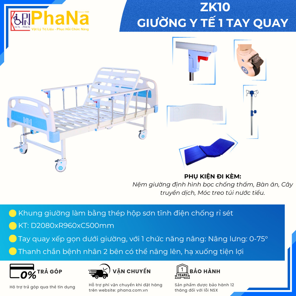 GIƯỜNG Y TẾ ĐA NĂNG - CHỦNG LOẠI: ZK10 MN-GI-ZK10