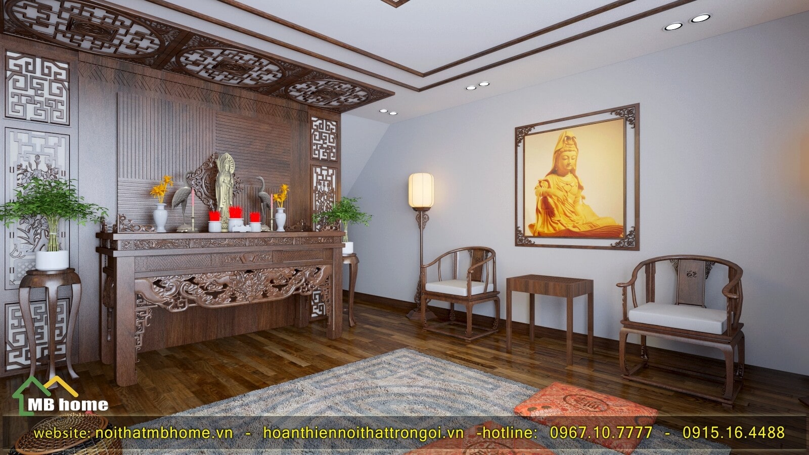 thiết kế nội thất phòng thờ