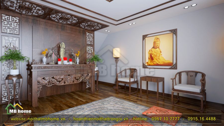 thiết kế nội thất phòng thờ