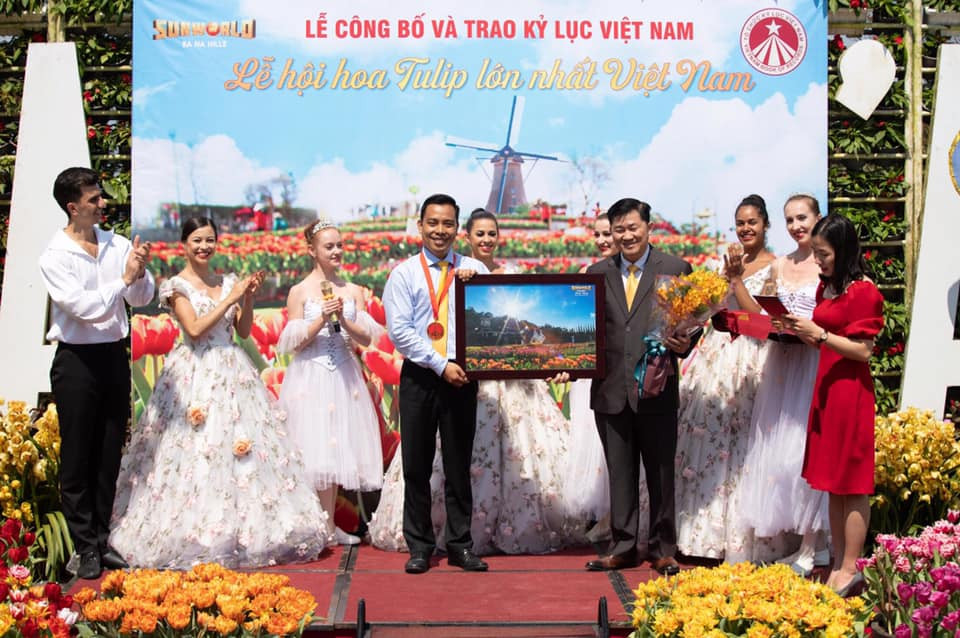 Lễ hội hoa tulip tại Bà Nà được trao kỷ lục Guinness Việt Nam