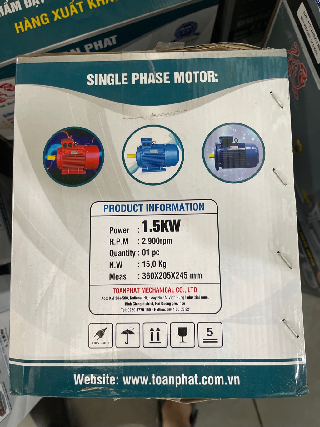 Mô tơ toàn phát 1pha 1.5KW-2 chạy nhanh