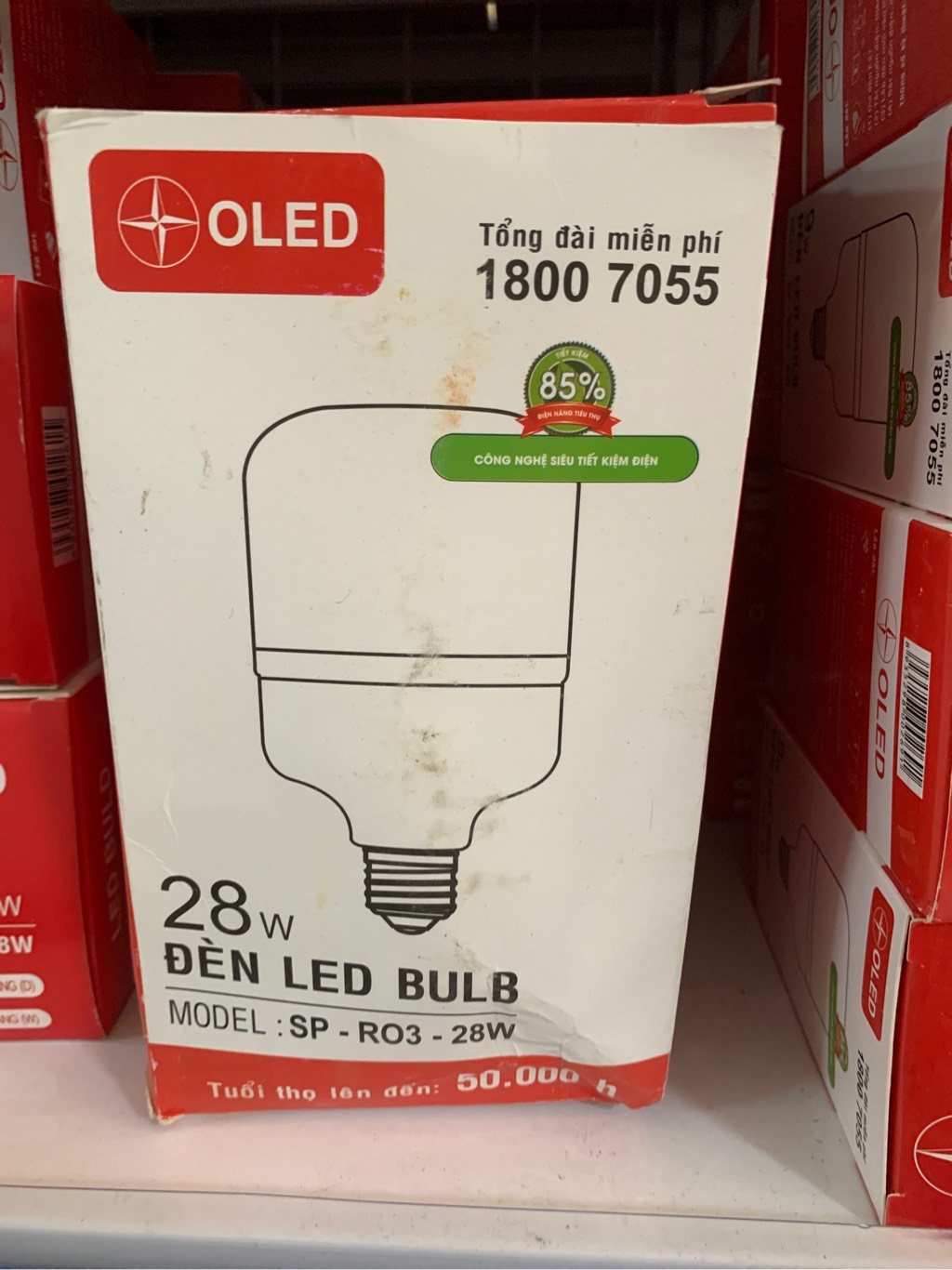 Bóng led trụ OLED-R03-28WO (1th=60c)