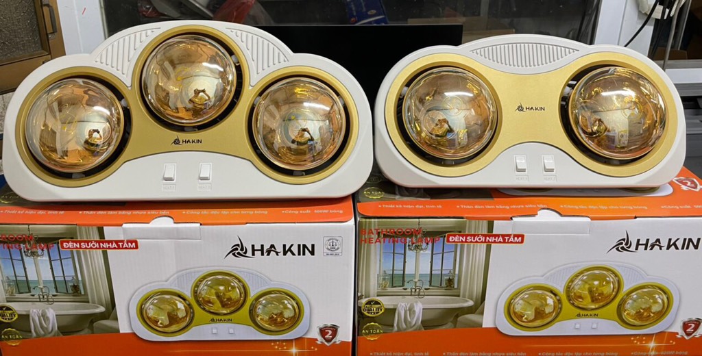 đèn sưởi nhà tắm Hakin 3 bóng cong 3B01+HK222
