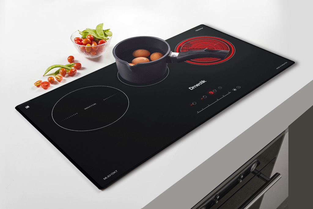 Bếp từ đôi  DMESTIK ML931DKT 3 bếp ,  2 từ x 2000W , 1 hồng ngoại x2200W,