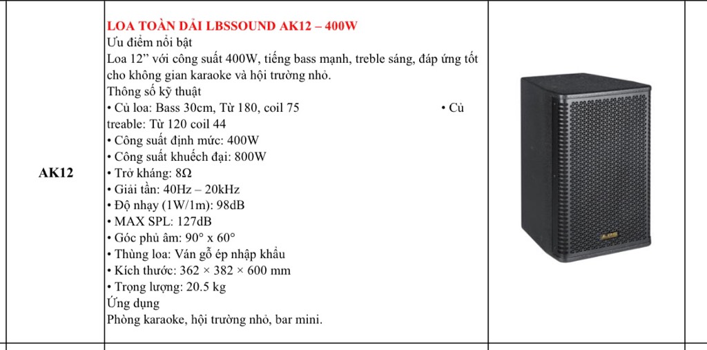 Loa AK12 chống thấm chống nước dùng được ngoài t
