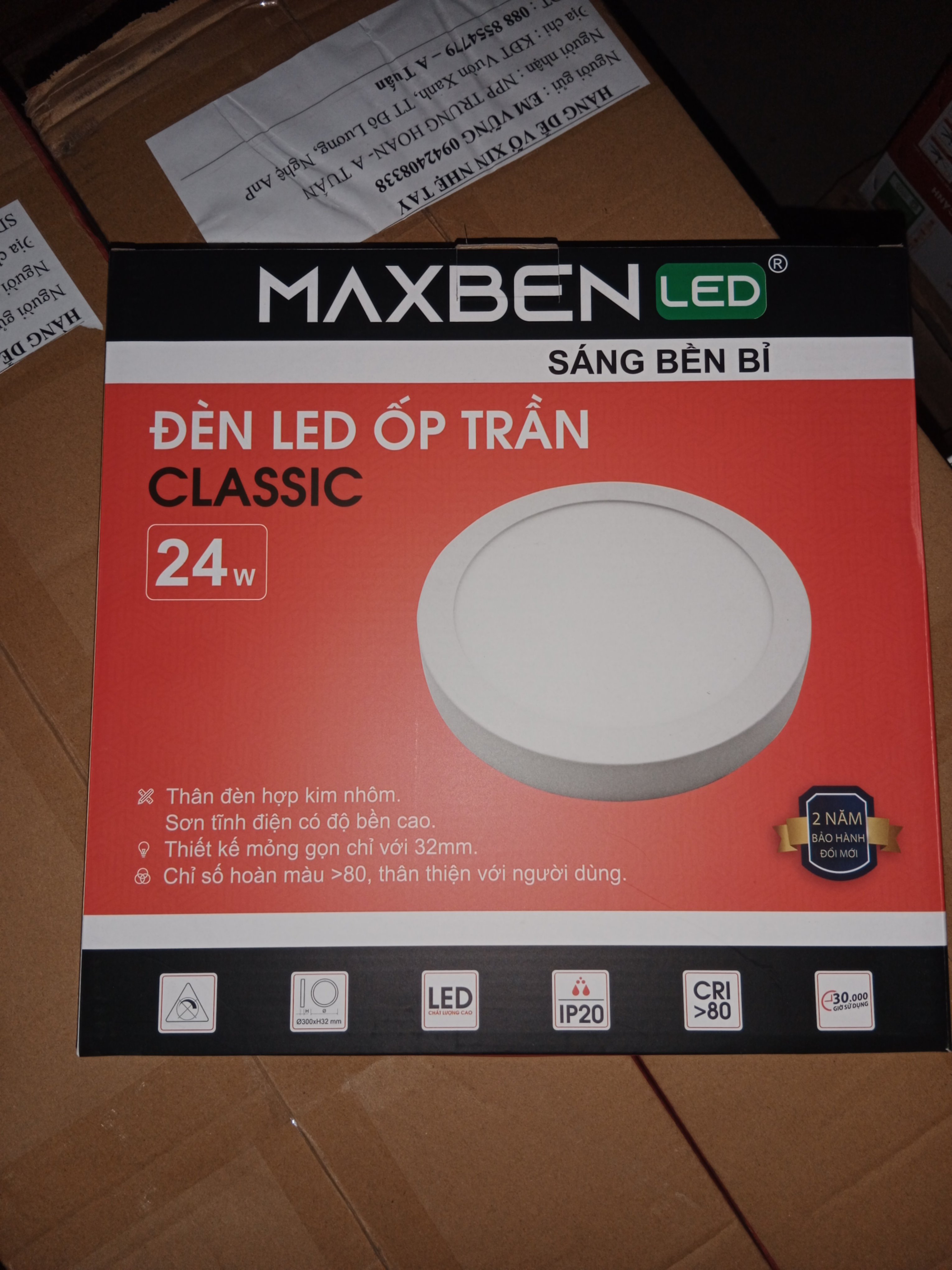 đèn ốp trần MAXBEN-CLASSIC-24WM tròn ast