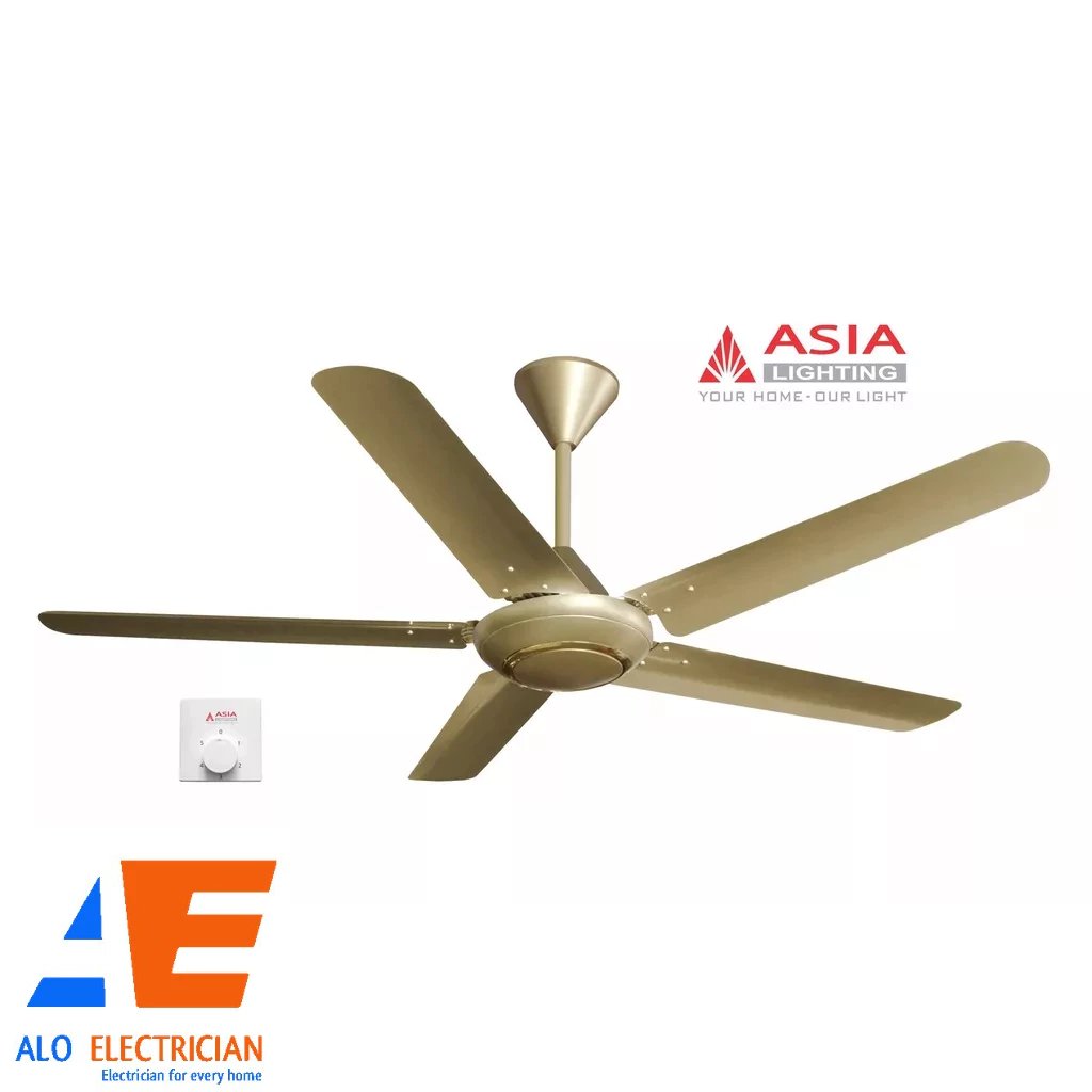 Quạt trần ASIA QT06-V-01/5C màu vàng (ko điều khiển)